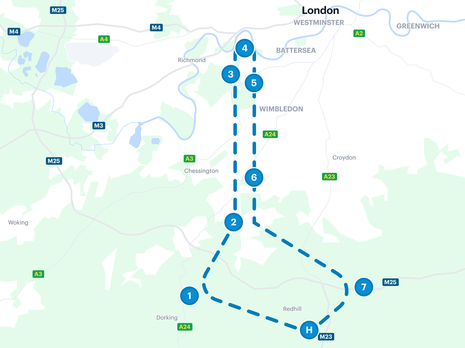 Route Map of London Skyline